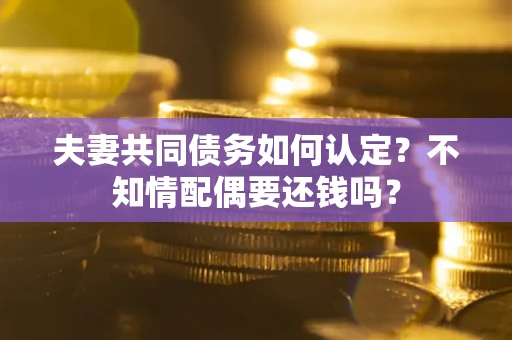 武汉夫妻共同债务如何认定？不知情配偶要还钱吗？