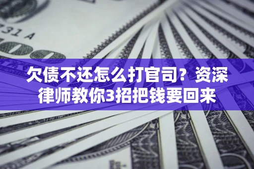 武汉欠债不还怎么打官司？资深律师教你3招把钱要回来