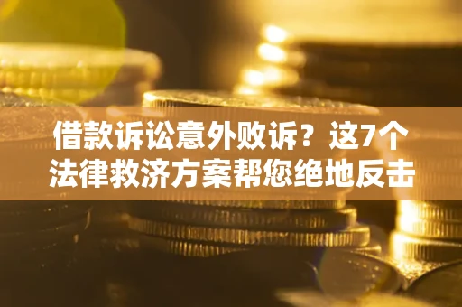 武汉借款诉讼意外败诉？这7个法律救济方案帮您绝地反击！